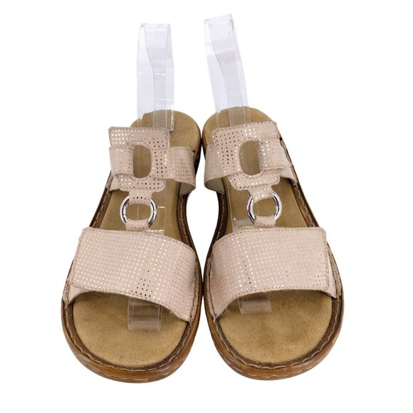 Rieker Pink and Tan Sandals Slip-On Comfort - Picture 2 of 9
